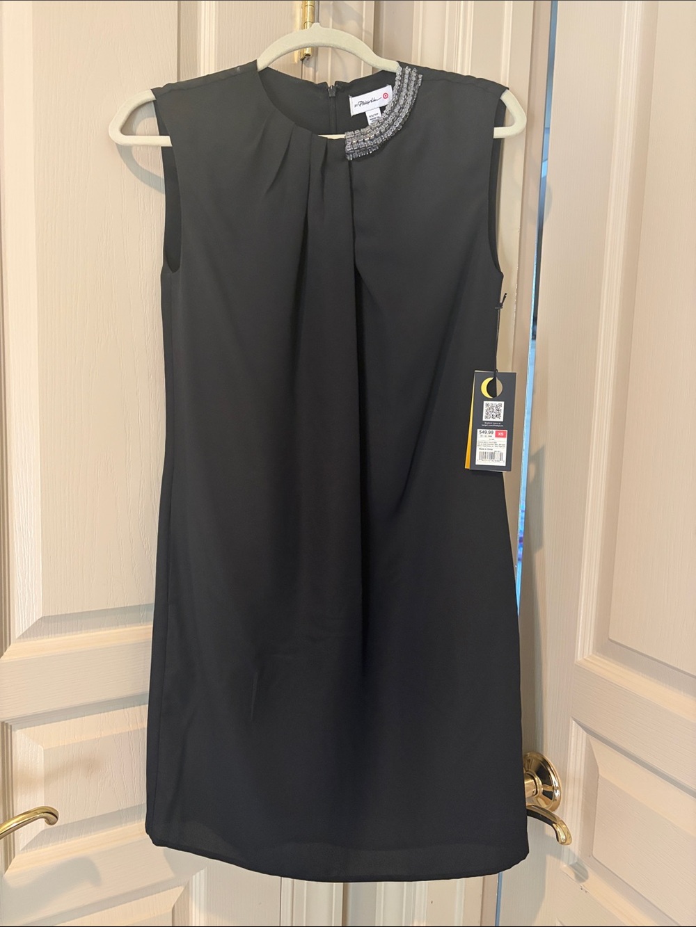 3.1 Phillip Lim for Target Black Sleeveless Shift Dress with Beaded Neck Detail